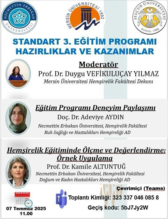 Standart 3. Eğitim Programı Hazırlıklar ve Kazanımlar